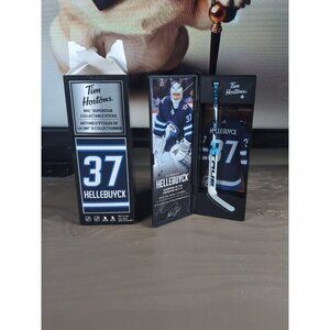 2021 Connor Hellebuyck TIM HORTONS LIMITED EDITION Collectible Stick & Locker